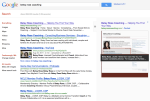 Betsy Ross Coaching Google results